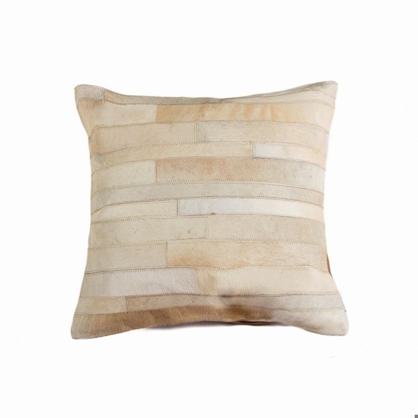 18 In. Cowhide Pillow - Natural